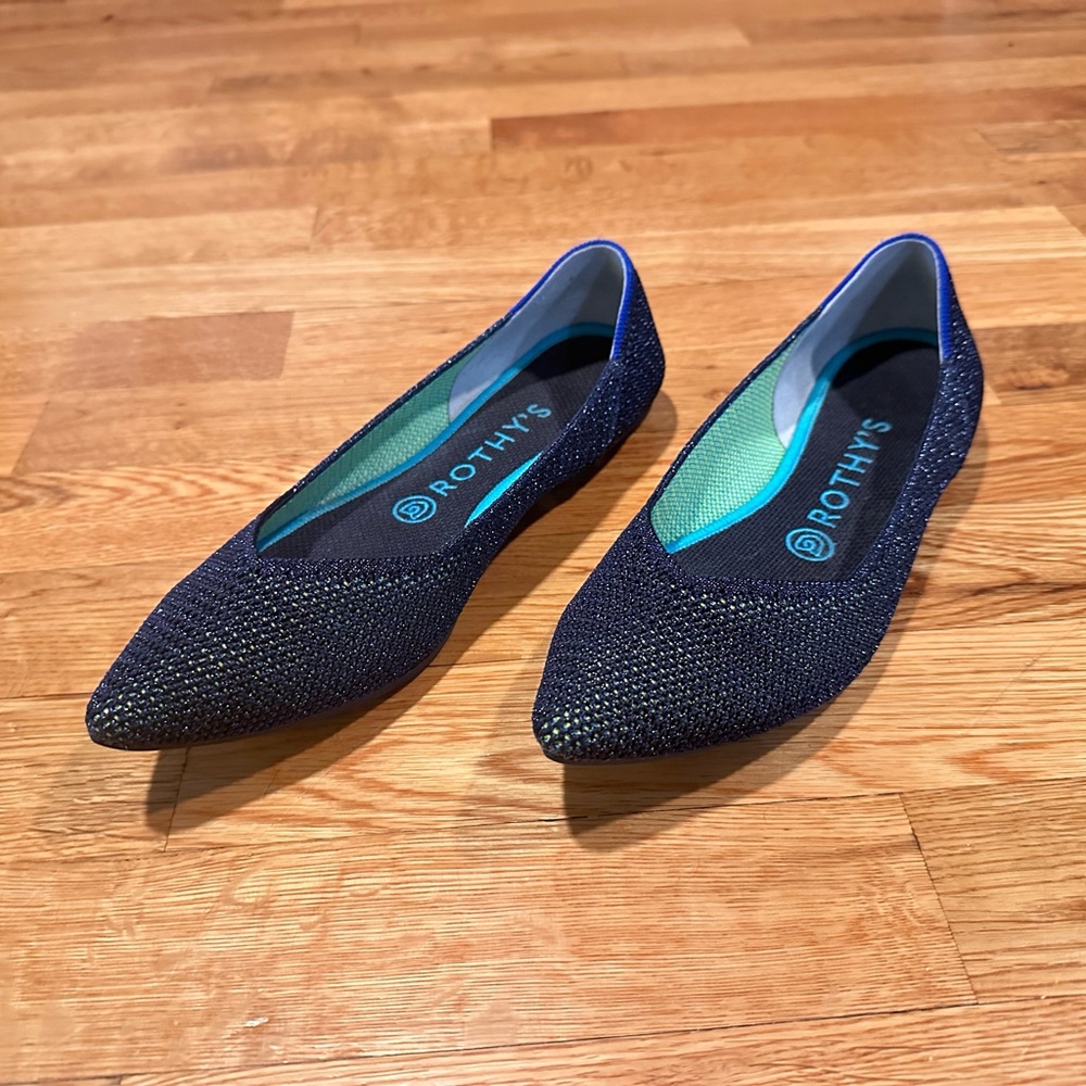 Rothy’s The Point - Limited Edition Metallic Lattice, size 8